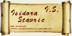 Isidora Stavrić vizit kartica